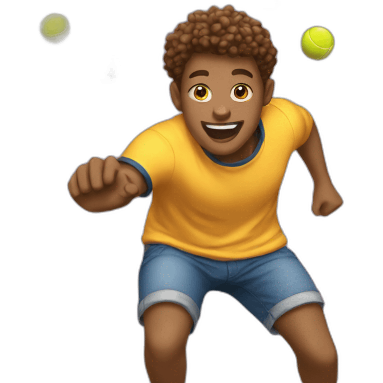 A teenager bouncing balls emoji