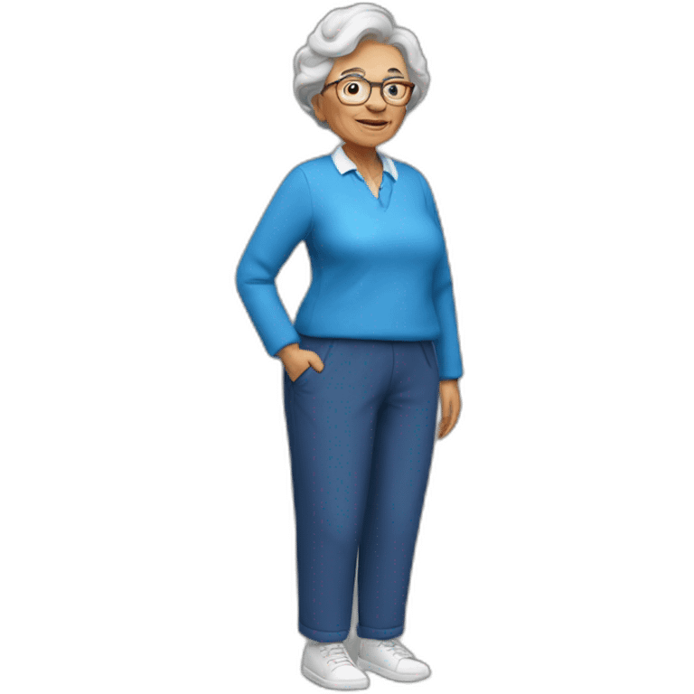 full grandmother in blue trousers emoji