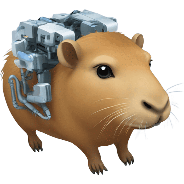 Capybara with robot brain emoji