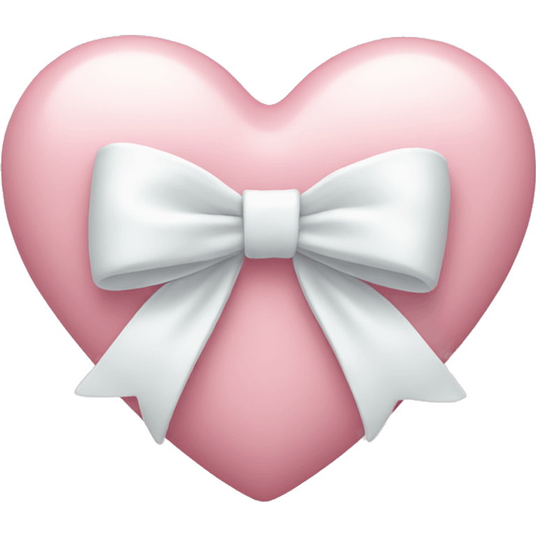 Pastel pink heart with white bow emoji