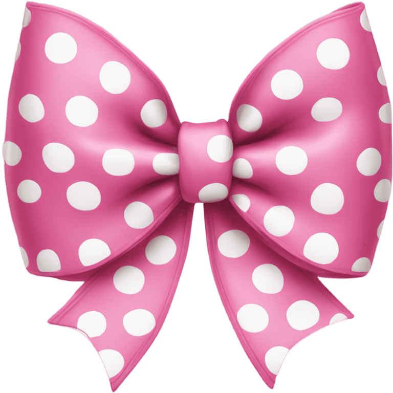 Pink bow with white polka dots  emoji