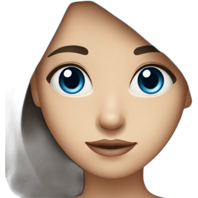 A girl with blue eyes and dark brown hair emoji