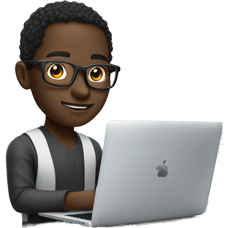 african AI Developper with a macbook emoji