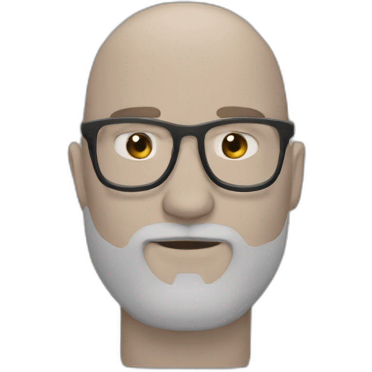 A bald man with beard and glasses emoji