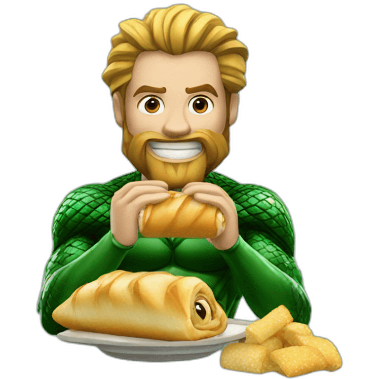 Aquaman eats rolls emoji