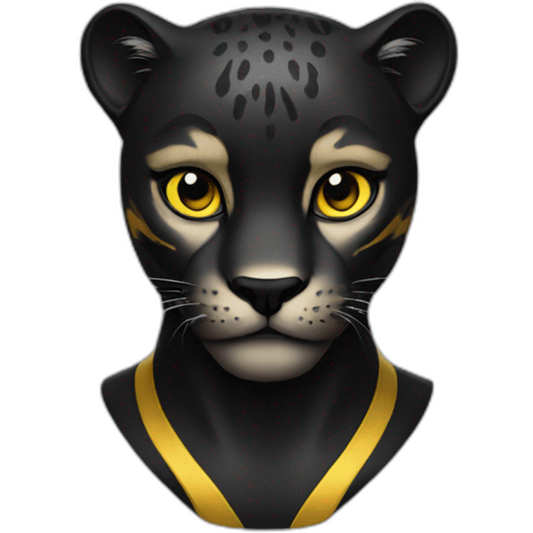 Black and yellow Panther emoji