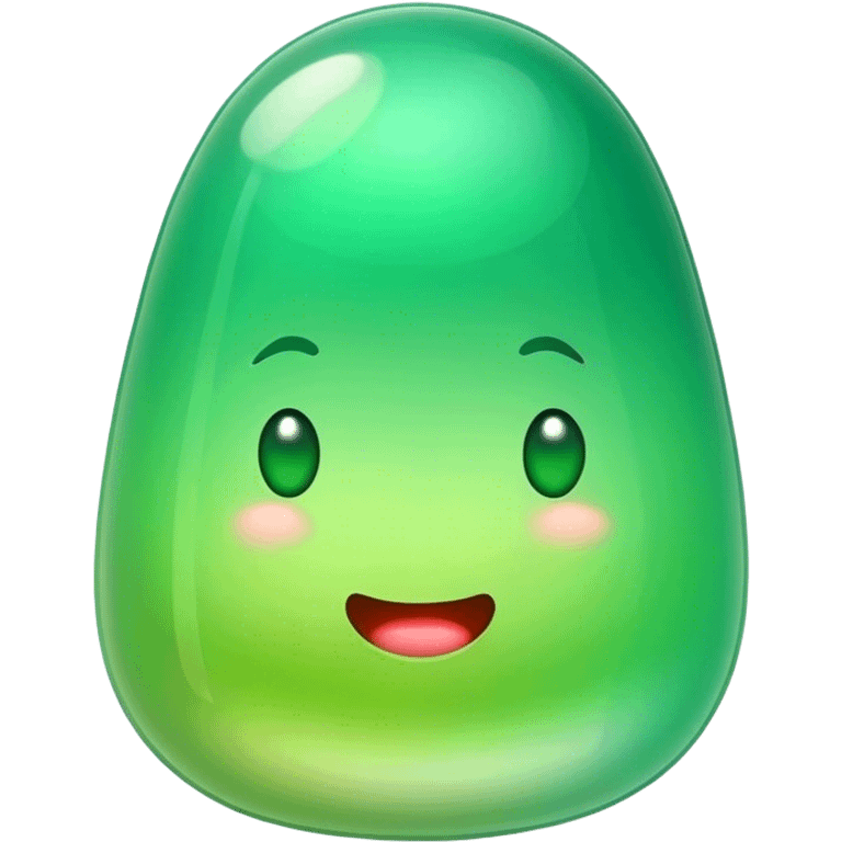 Jelly bean green ombré straight mouth emoji