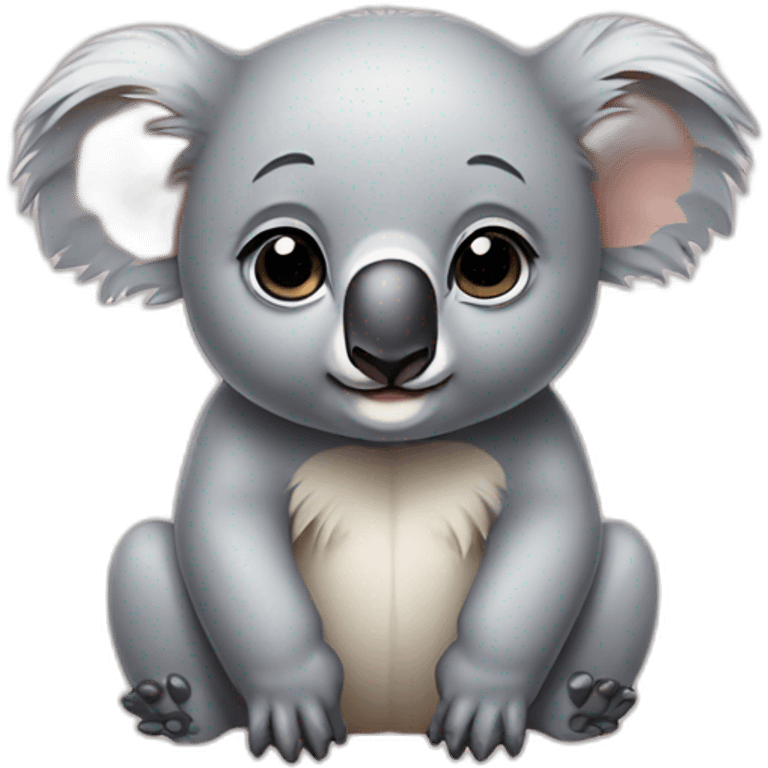 Baby koala with a sad face emoji