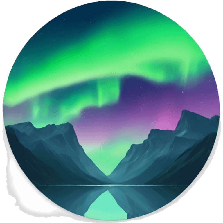 aurora over mountain reflection emoji