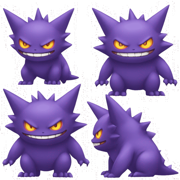  Gengar-Sableye-Genesect-Noibat Full body emoji