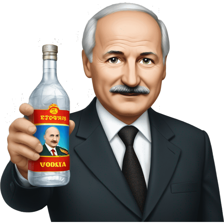 Lukashenko holds vodka emoji