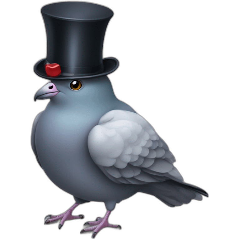 Pigeon with a top hat and a monocle emoji