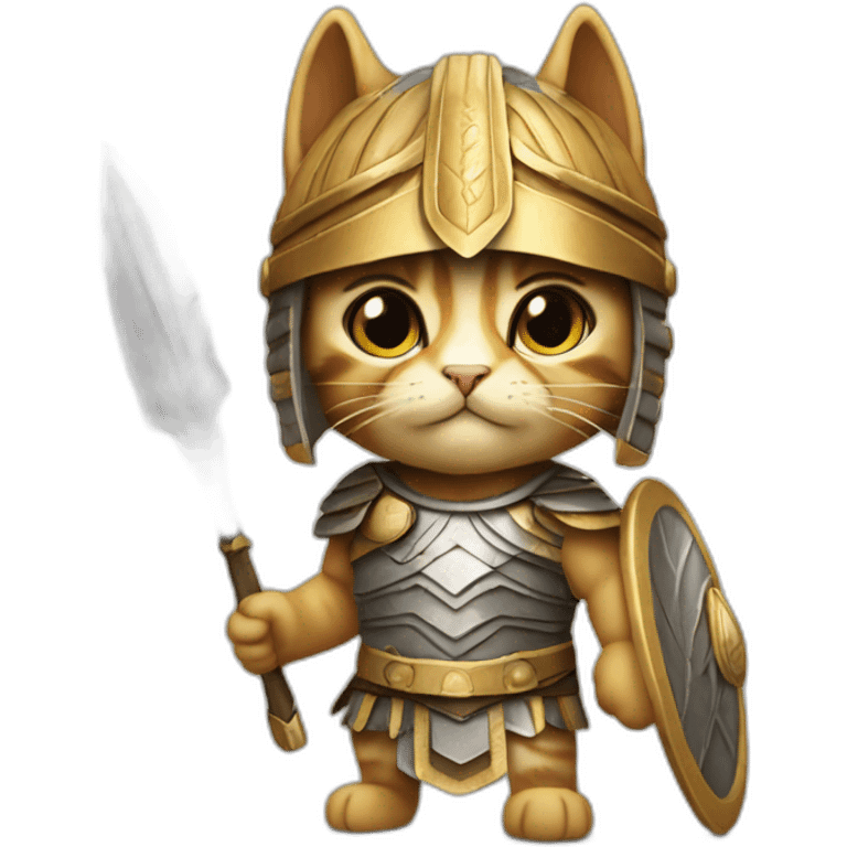 cat dressed as an greek hoplite emoji