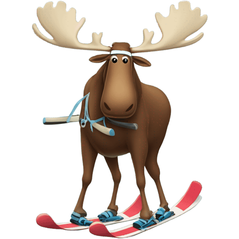 a moose on skiis emoji