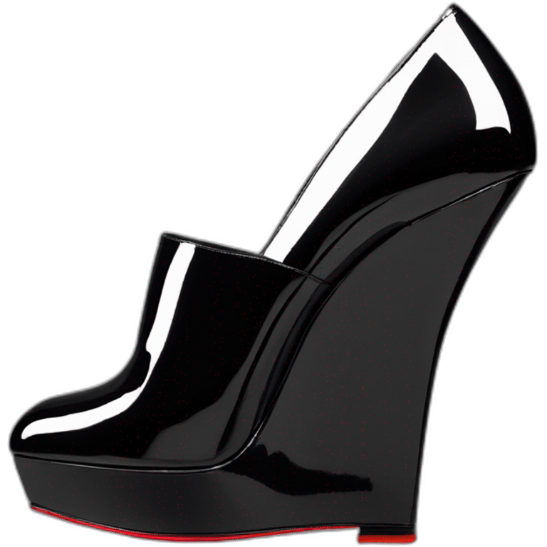 One WEDGE heel LOUBOUTIN black PATENT emoji