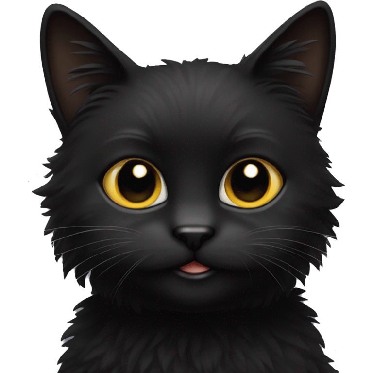 black fuzzy cat emoji