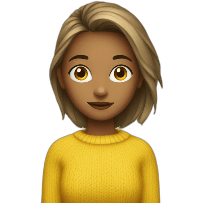 Girl in yellow sweater emoji