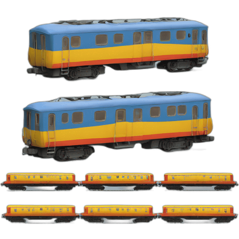 3d model of a Ukrainian train in Ukrainian colors emoji