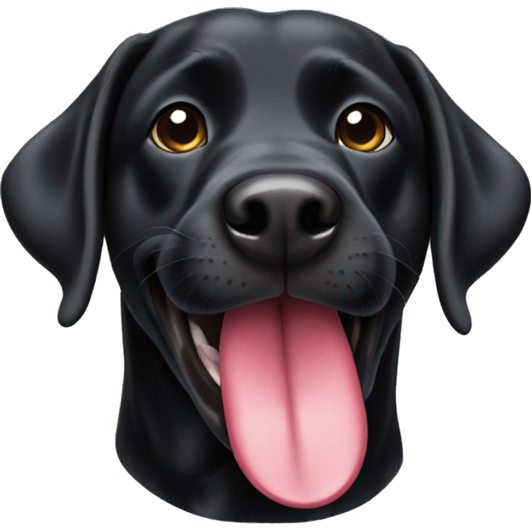 black labrador with tongue sticking out  emoji