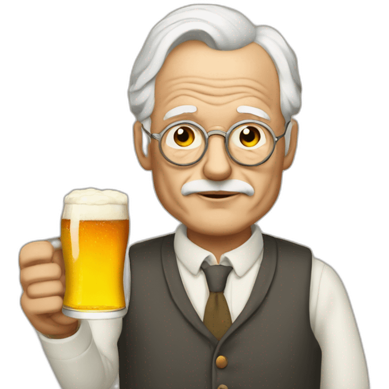 carl jung with beer emoji