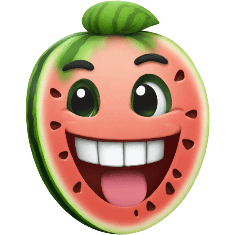 Watermelon smiling emoji