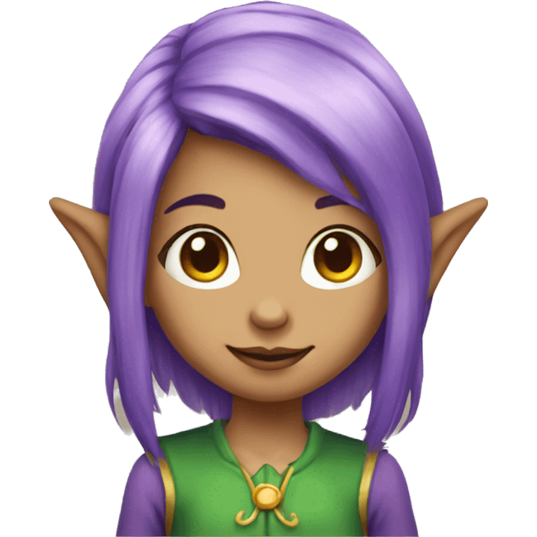 Girl elf with purple hair emoji