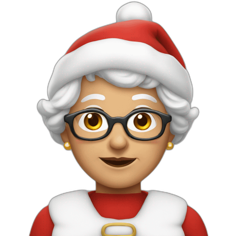 Granny in a costume Santa Claus emoji