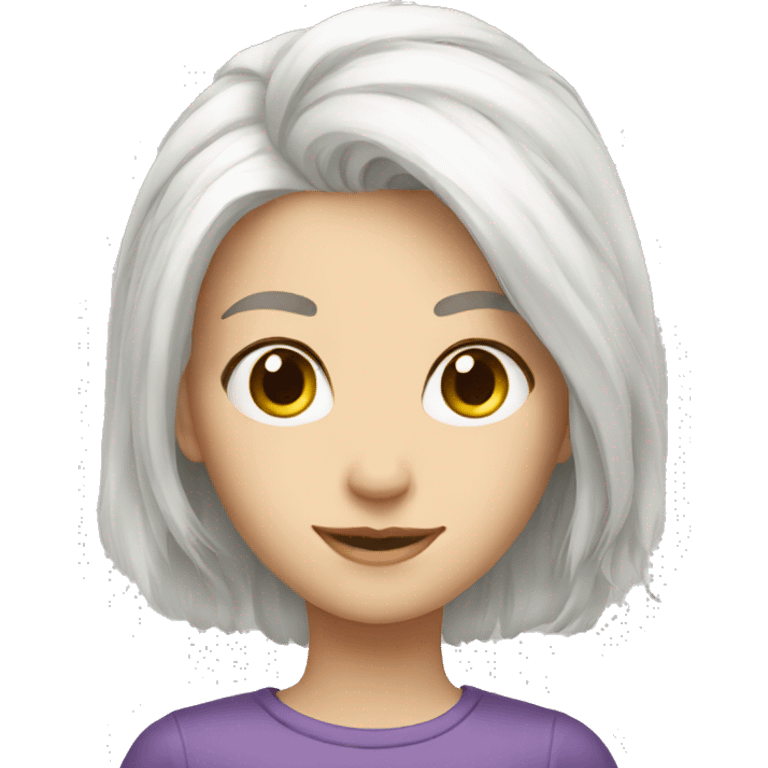 white hair with girl emoji