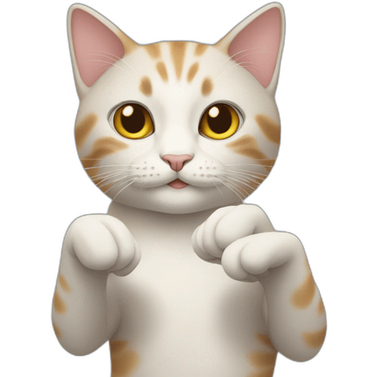 Cat with hands for up emoji