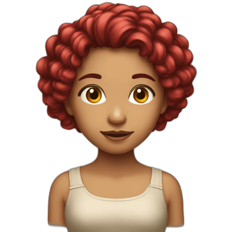 Menina cabelo vermelho apaixonada emoji