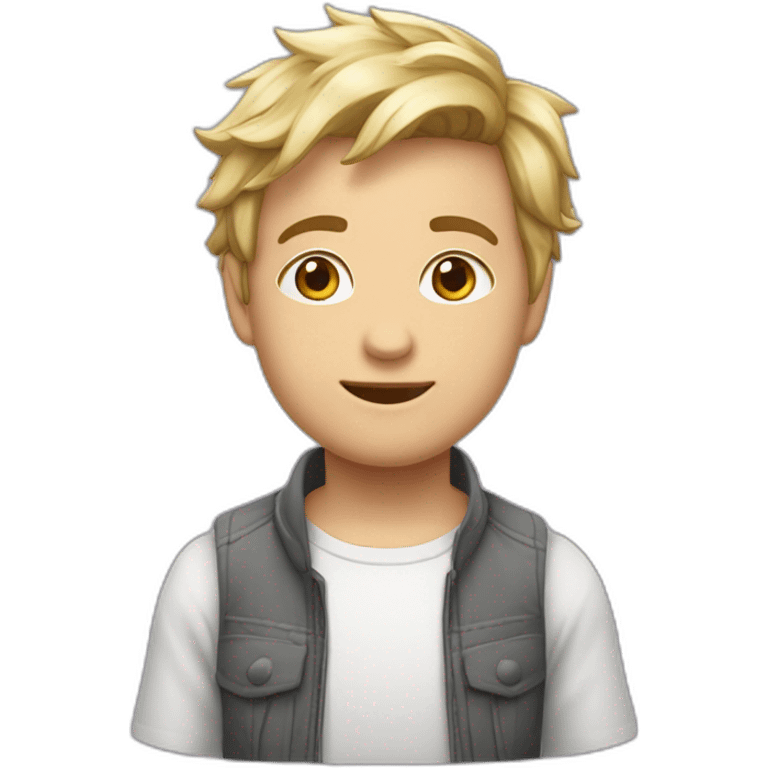 Jeune garçon blanc avec cheveux châtains  emoji