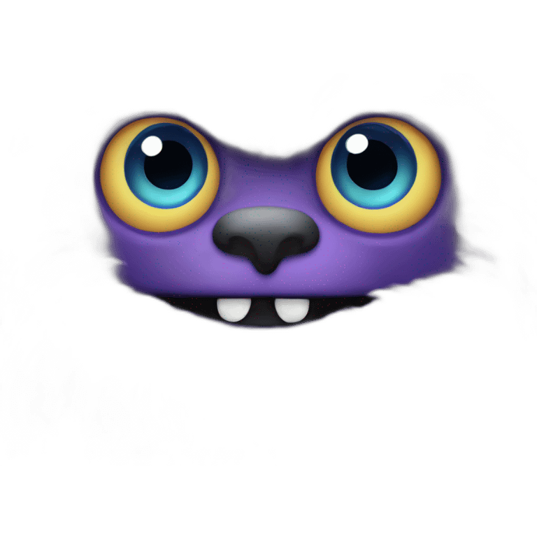 Monstre-violet-fluffy emoji