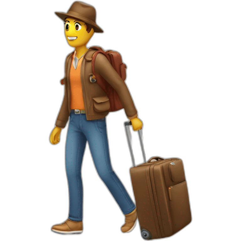 Traveler with suitcase emoji