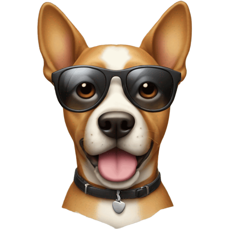 Dog wearing glasses emoji