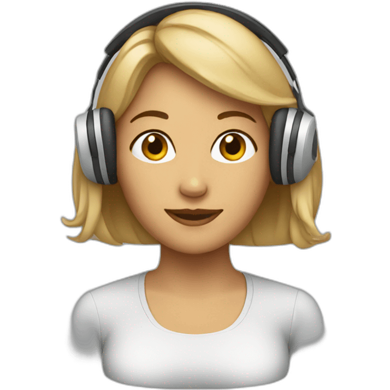 Woman with headset emoji