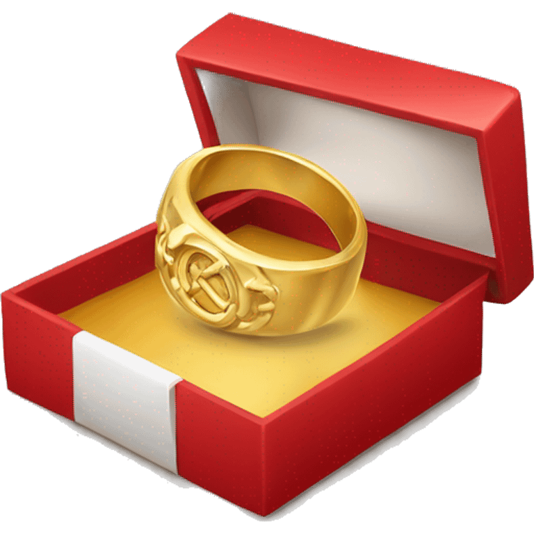 Gold ring in a red box emoji