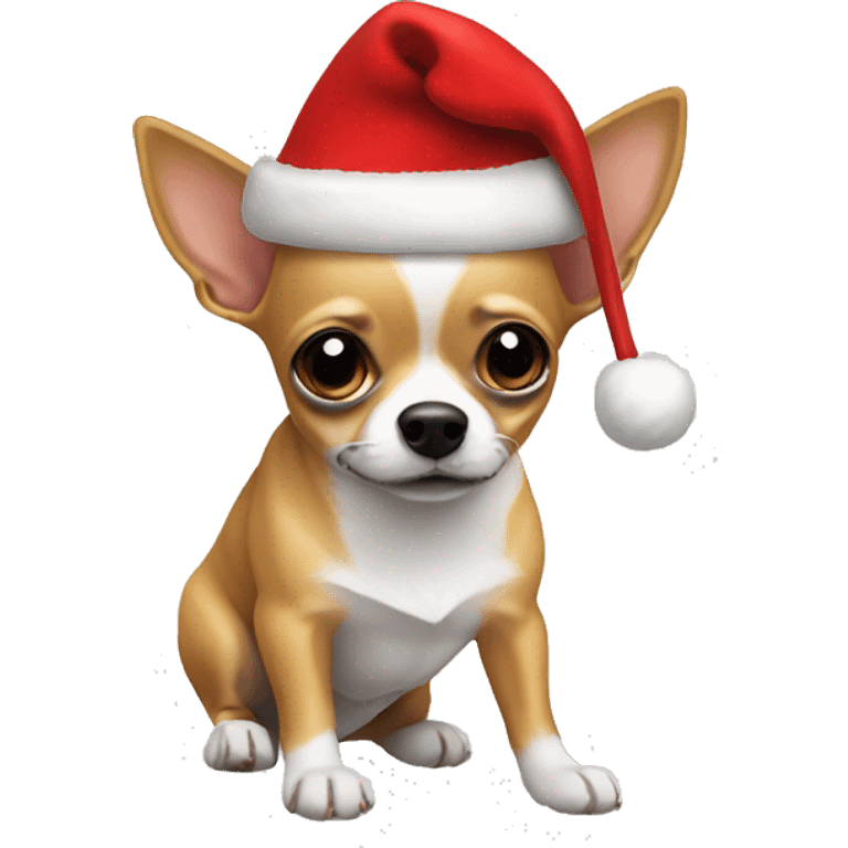 Chihuahua Santa hat emoji