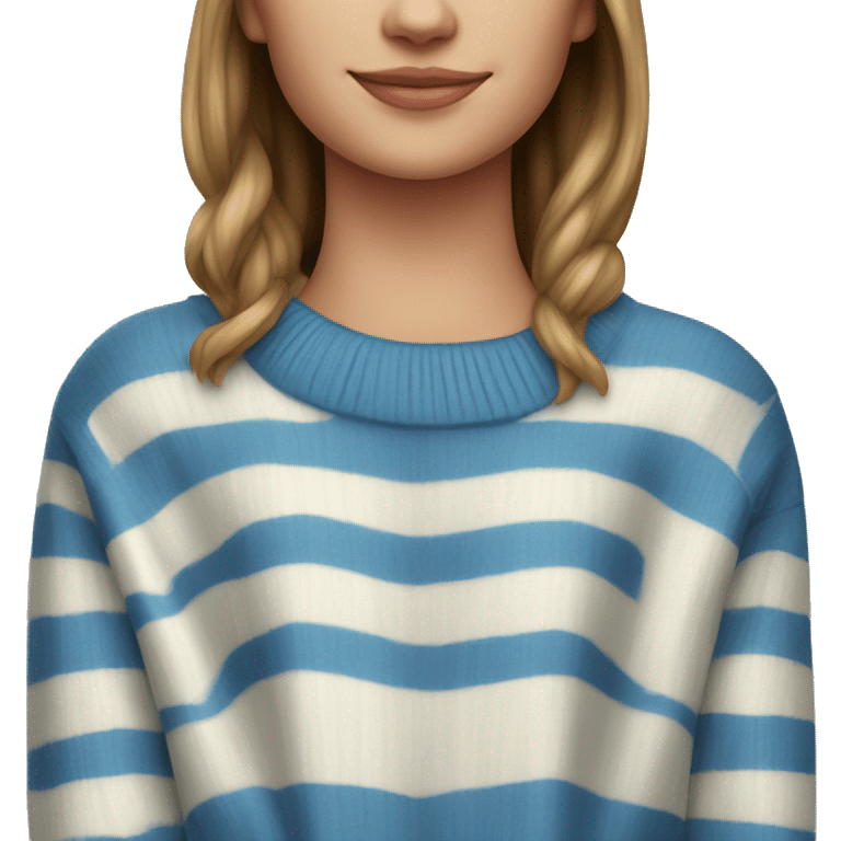 Blue and white striped sweater emoji