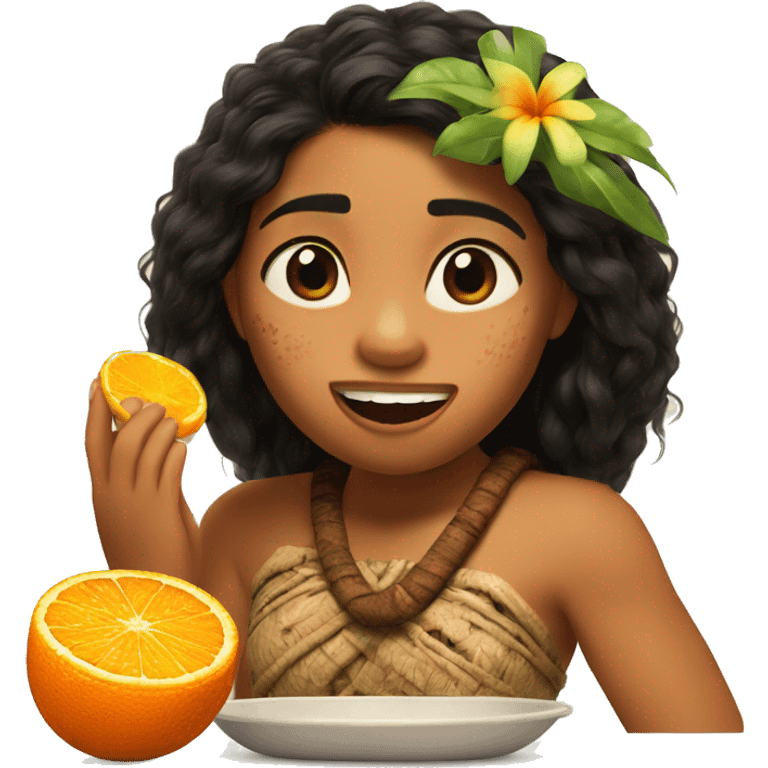 Moana eating a orange  emoji