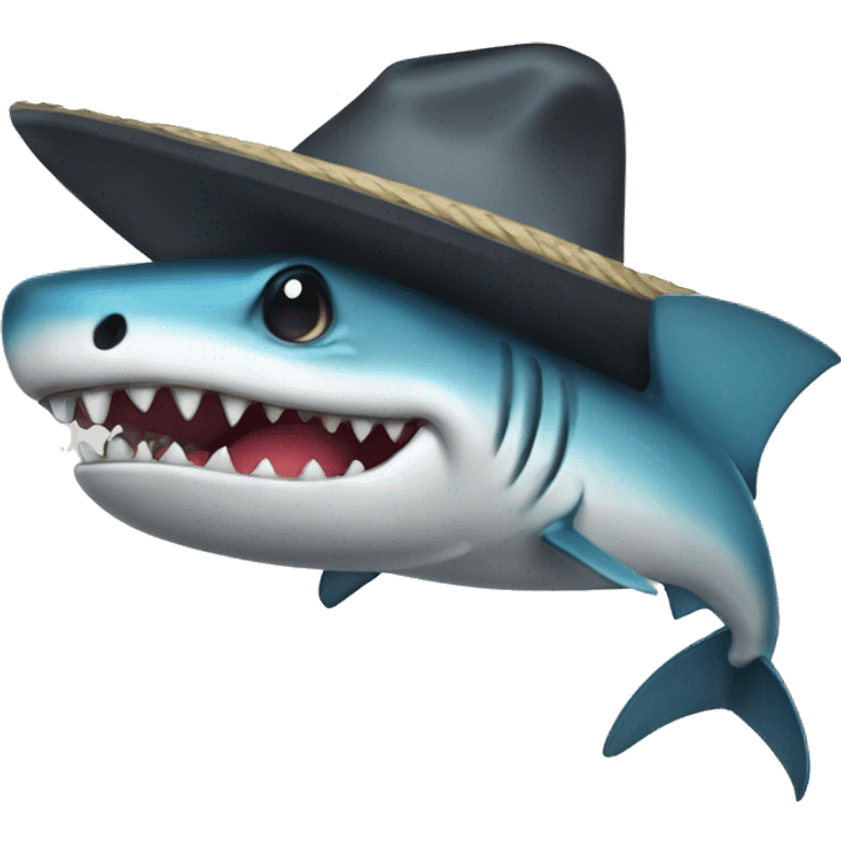 tiburón con sombrero emoji