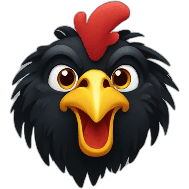 Black rooster face emoji