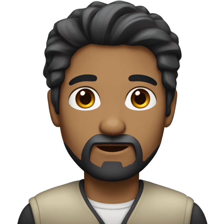 developer with a black beard. Without mustache. No beard between nose and mouth. White skin tone. Nice black hair emoji