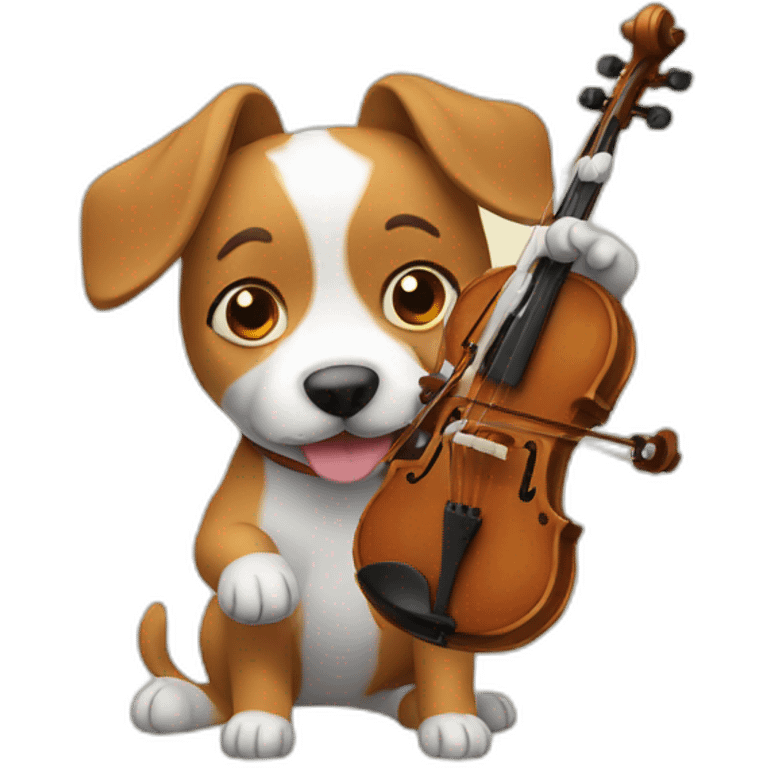 Dog playing violin emoji