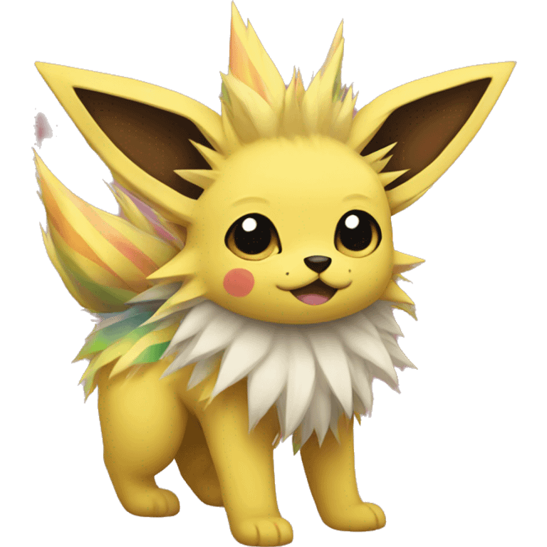 Jolteon with colorful stripes emoji