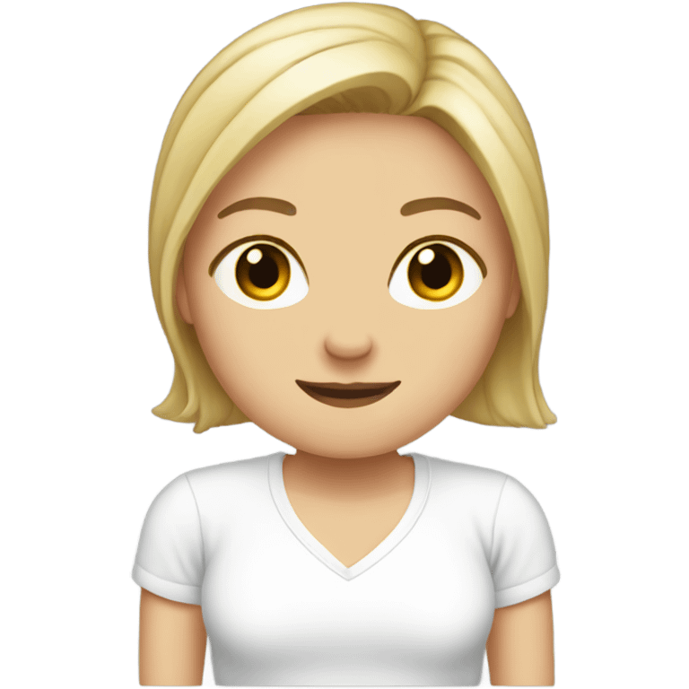 Single white women's short-sleeved shirt, no characters emoji