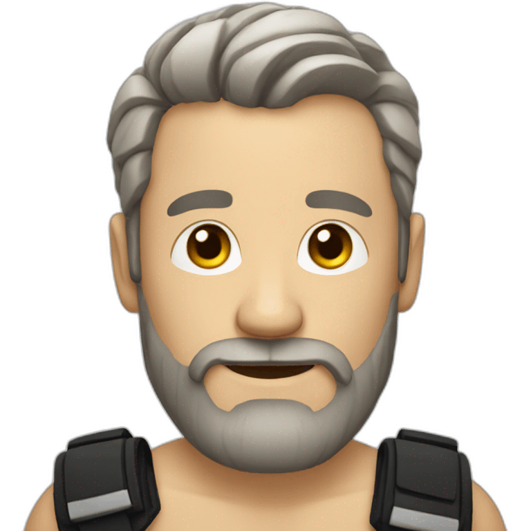 bearded white man with tattoo on his arm emoji