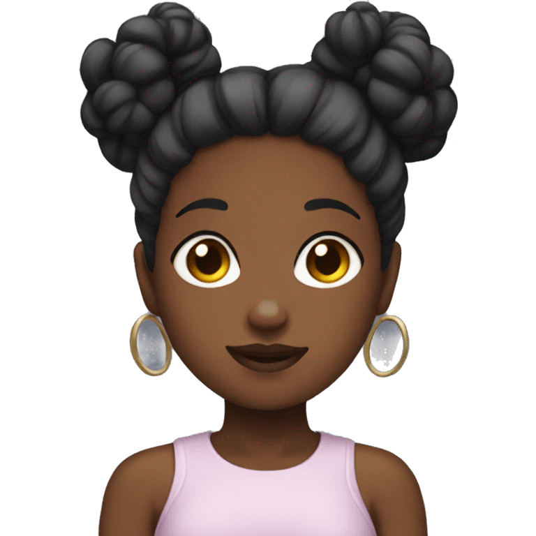 Black girl with space buns  emoji