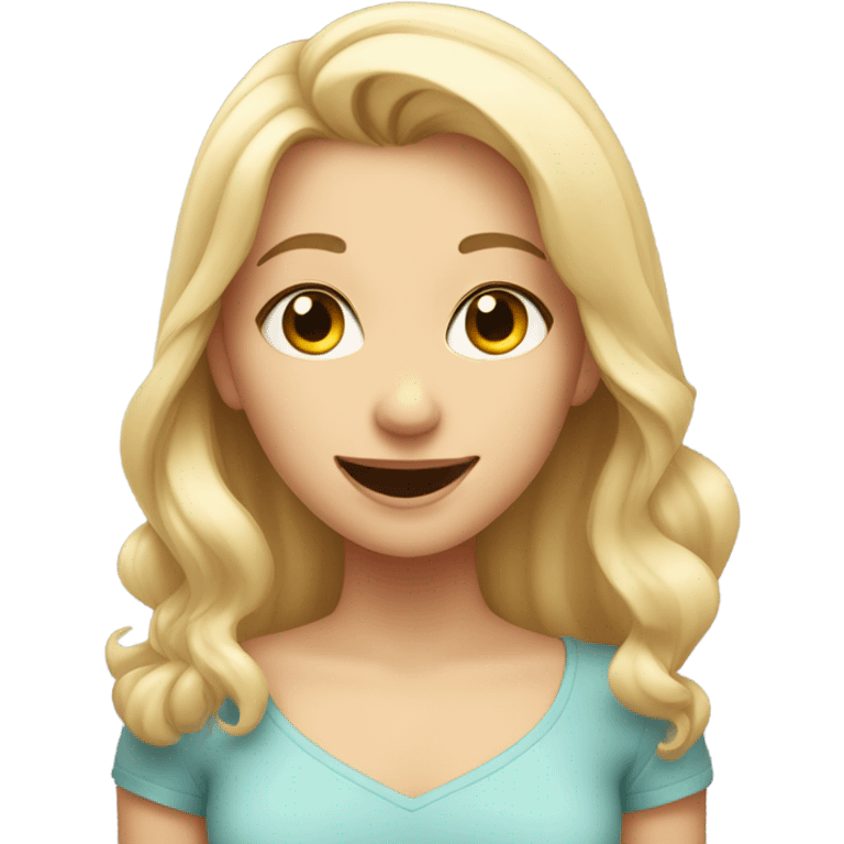 Heart eyed and hot blonde girl  emoji