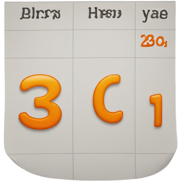 orange calendar with number 30 emoji