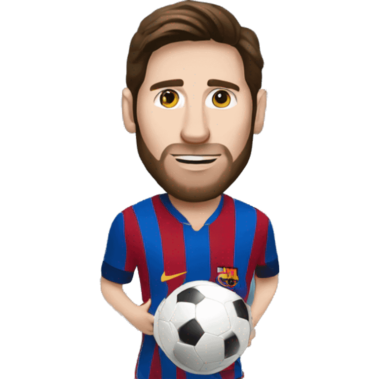 Messi playing football emoji